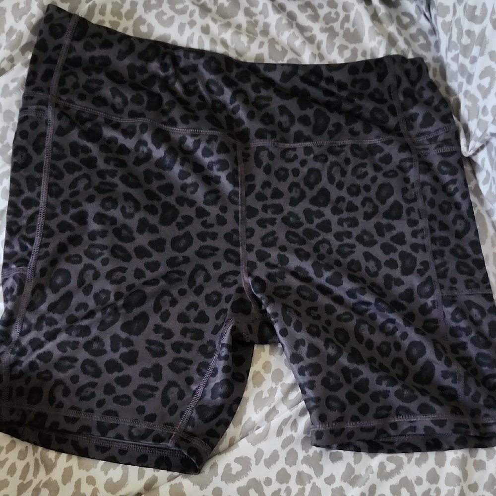 Athletic Works Black and Gray Bike Shorts with Stretchy Fit